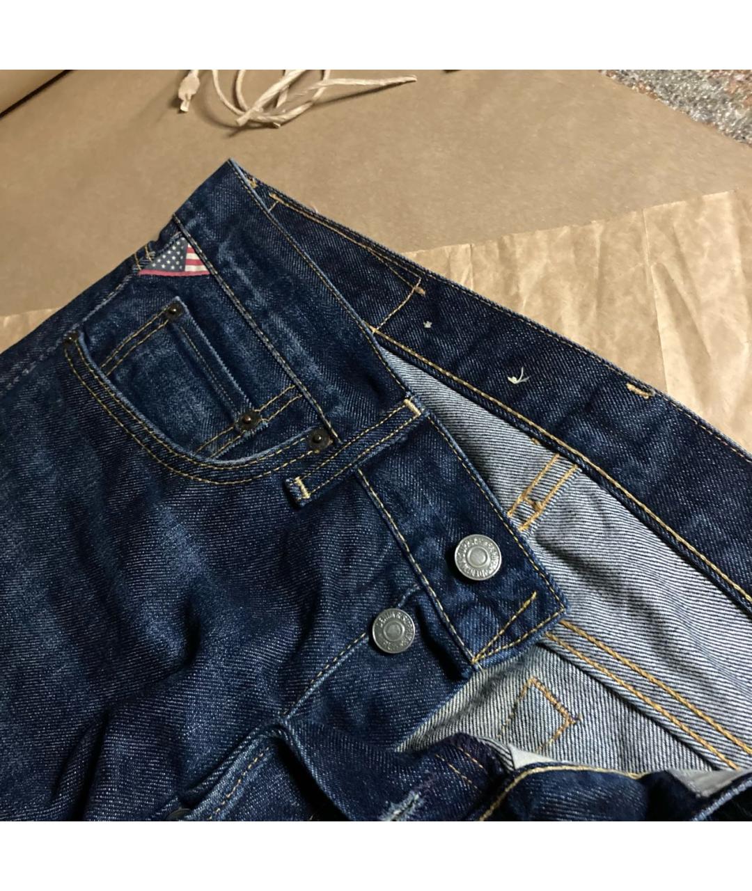 POLO RALPH LAUREN Темно-синие хлопковые прямые джинсы, фото 6