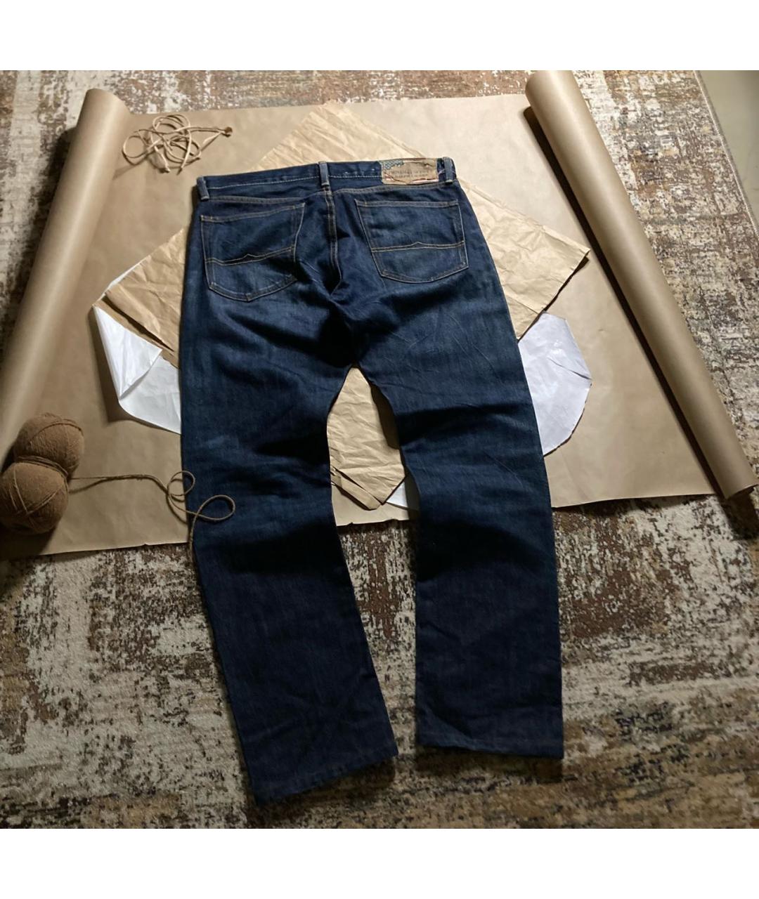 POLO RALPH LAUREN Темно-синие хлопковые прямые джинсы, фото 2