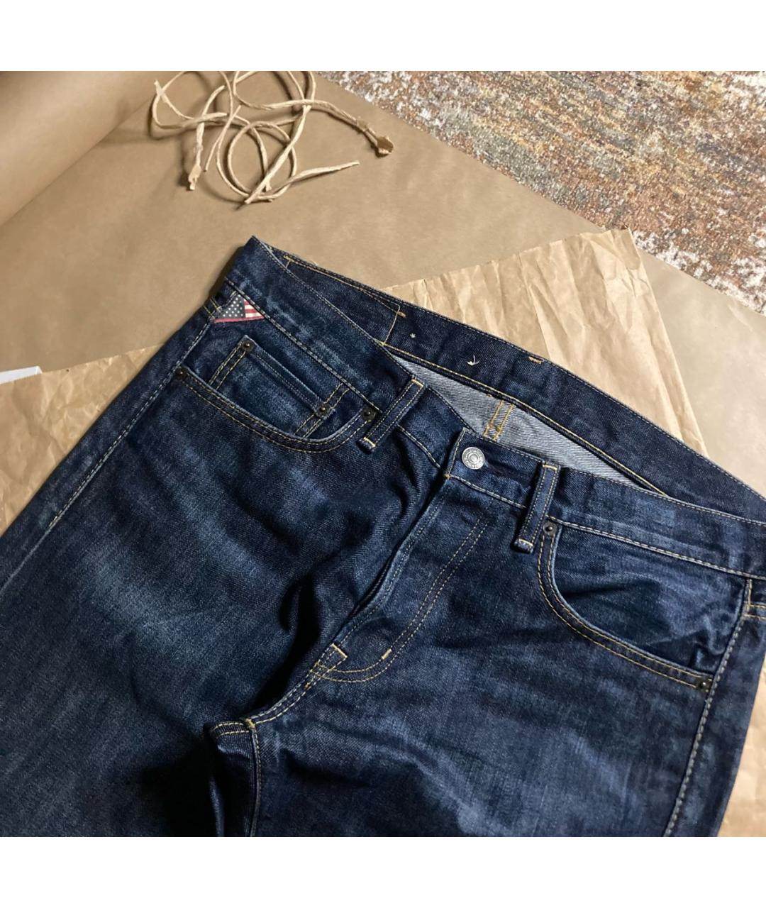POLO RALPH LAUREN Темно-синие хлопковые прямые джинсы, фото 5