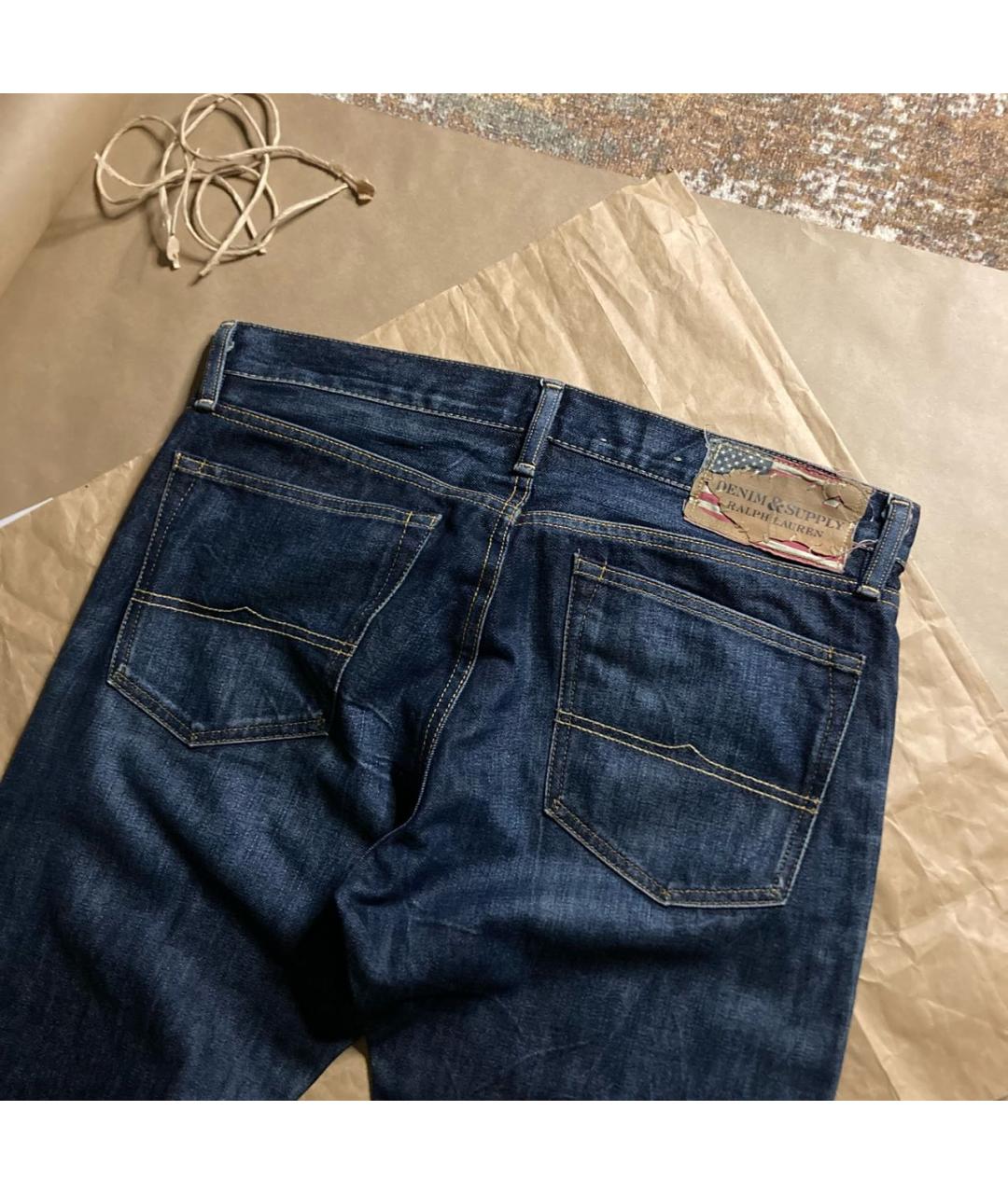 POLO RALPH LAUREN Темно-синие хлопковые прямые джинсы, фото 3