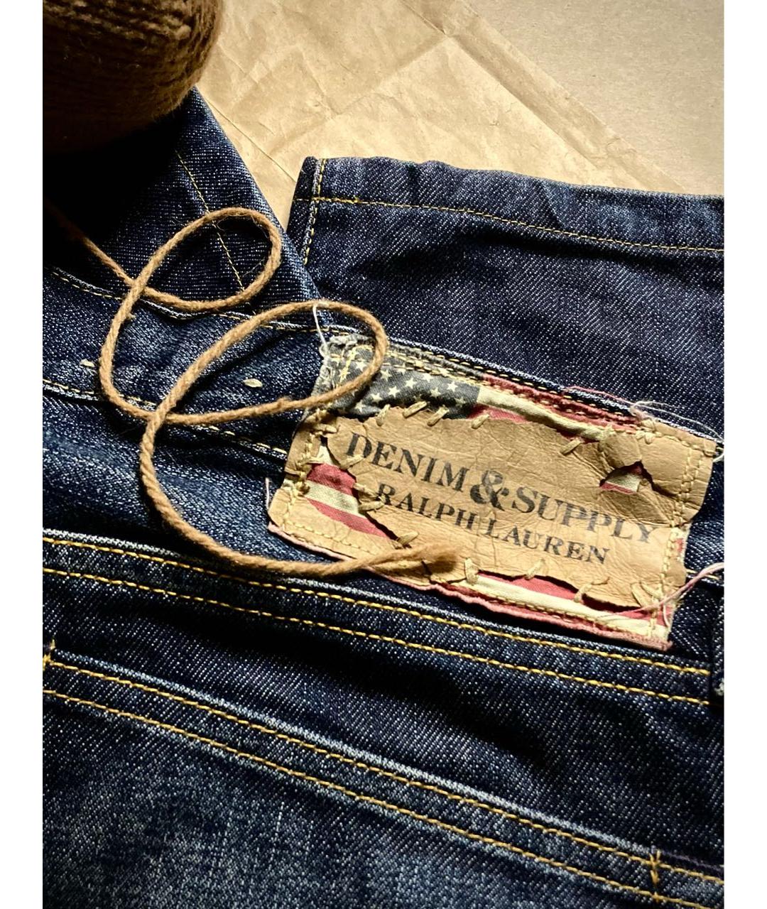 POLO RALPH LAUREN Темно-синие хлопковые прямые джинсы, фото 8