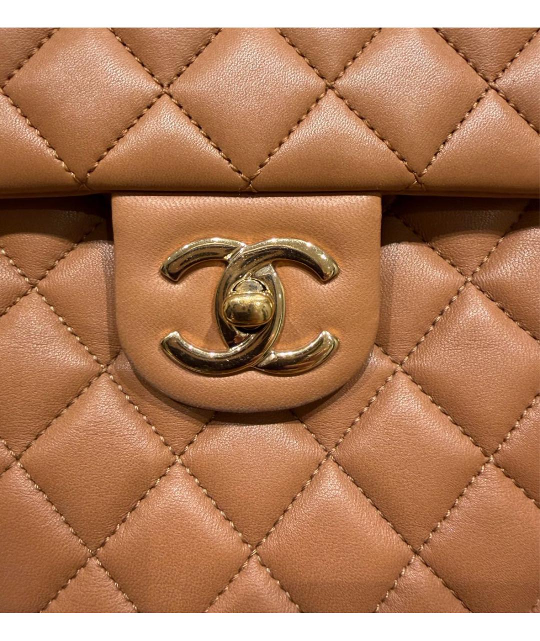 CHANEL Бежевый кожаный рюкзак, фото 6
