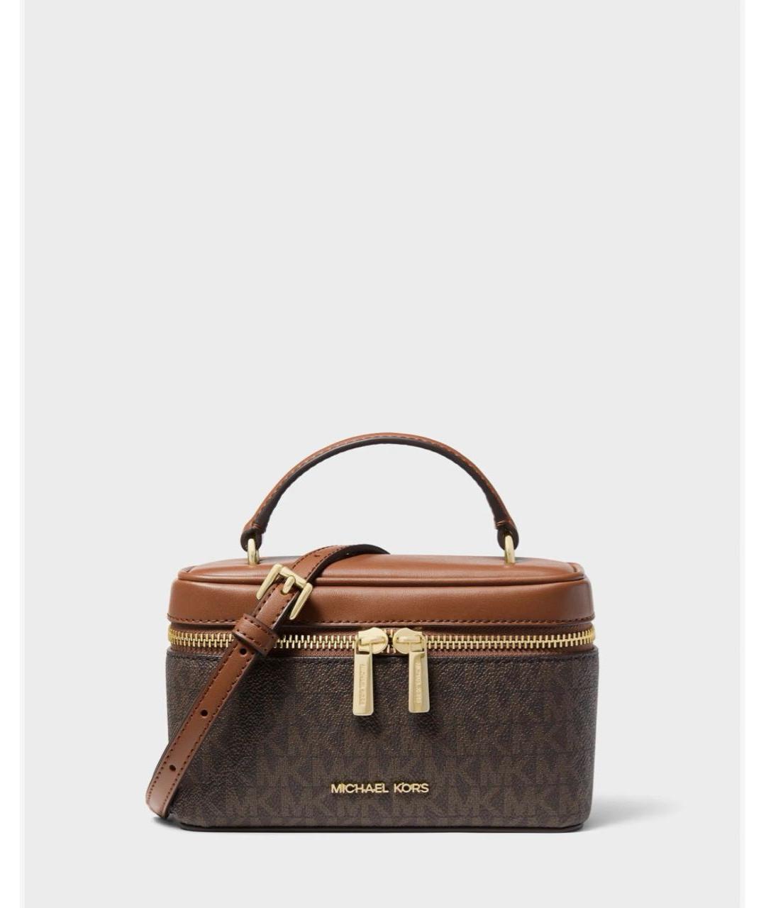 MICHAEL KORS Коричневая сумка через плечо из канвы, фото 9