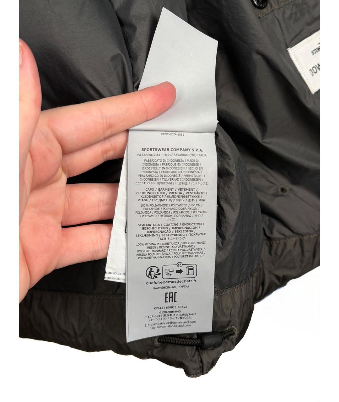 STONE ISLAND Антрацитовый полиамидовый пуховик, фото 7