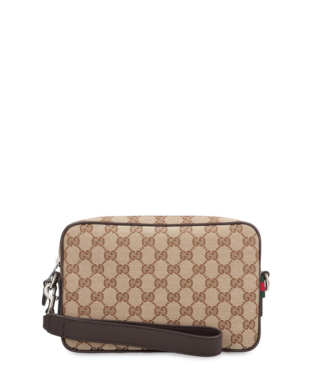 GUCCI Бежевая сумка на плечо из канвы, фото 2
