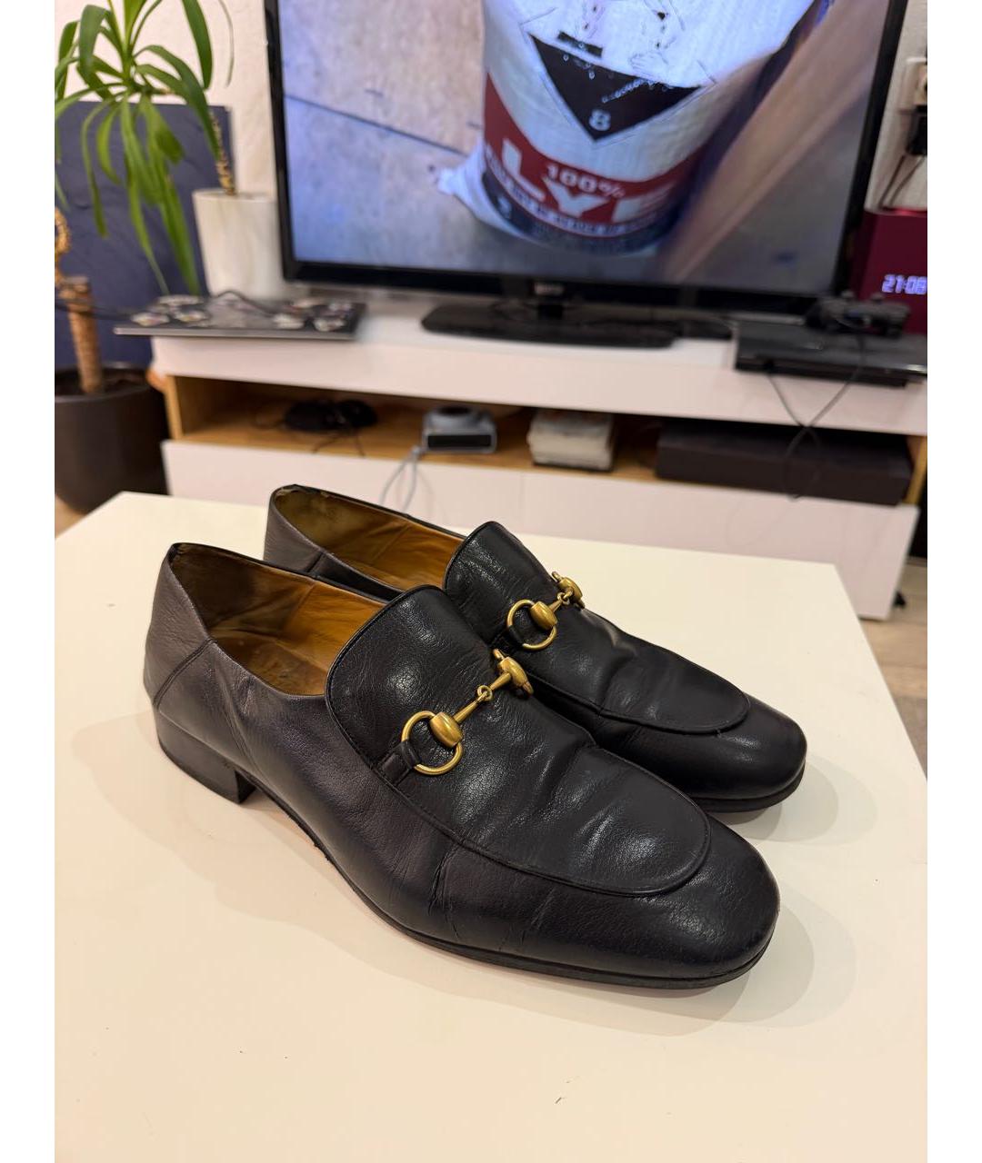 GUCCI Черные кожаные лоферы, фото 2