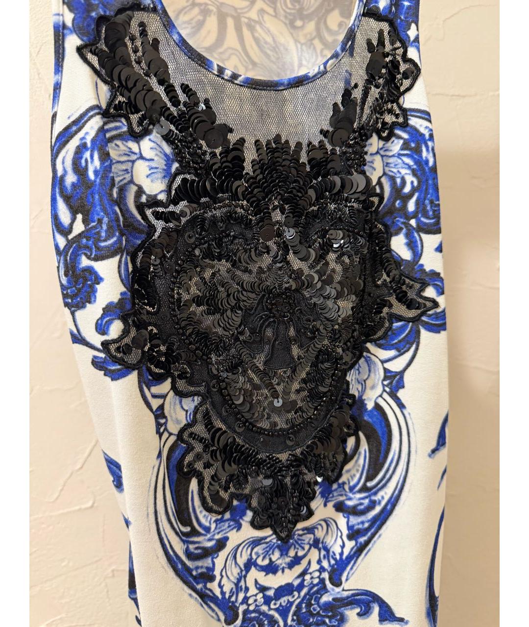 ROBERTO CAVALLI Мульти хлопко-эластановое коктейльное платье, фото 4