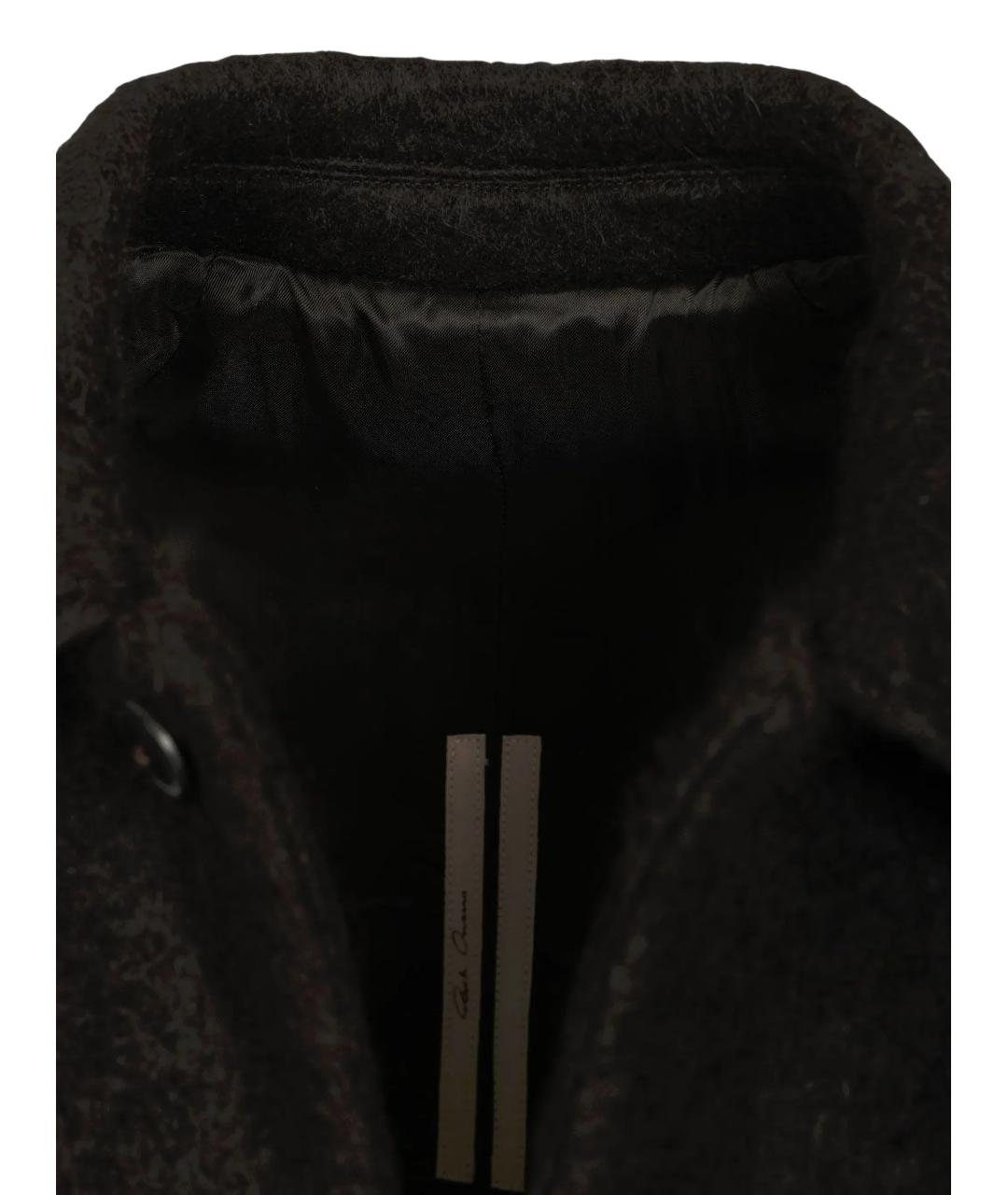 RICK OWENS Черное шерстяное пальто, фото 3