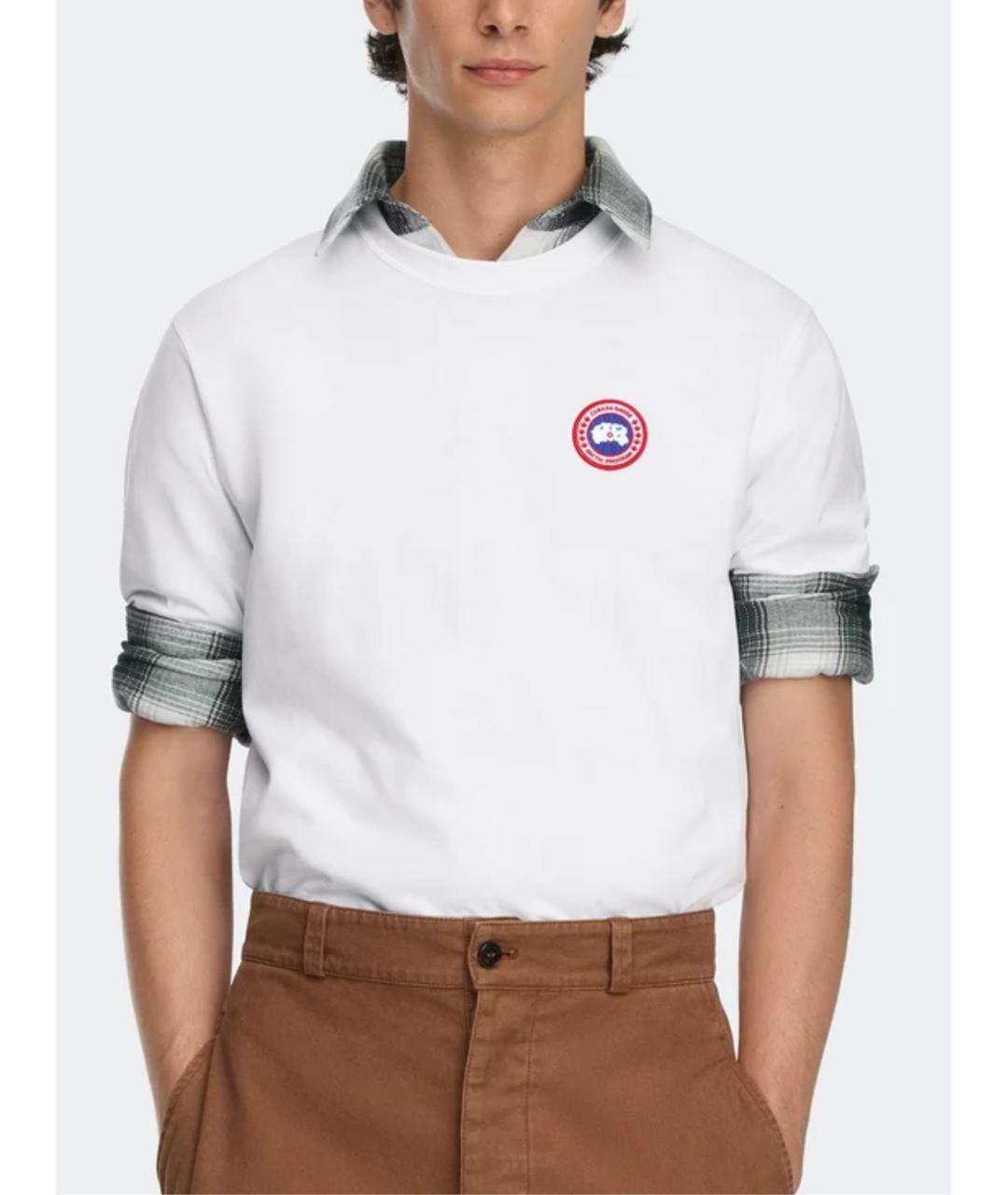 CANADA GOOSE Белая хлопковая футболка, фото 2