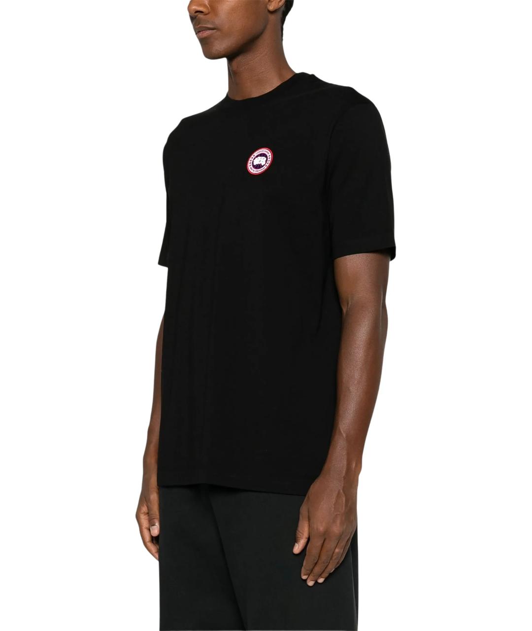 CANADA GOOSE Черная хлопковая футболка, фото 2