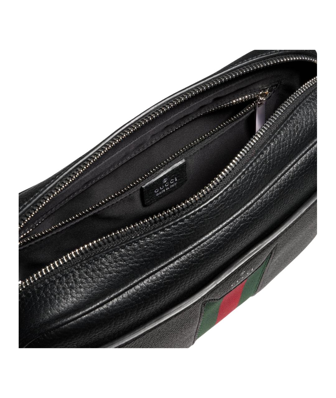 GUCCI Черная кожаная сумка на плечо, фото 4