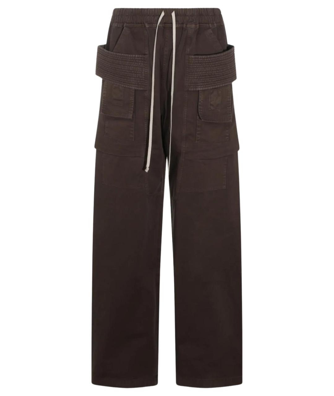 RICK OWENS DRKSHDW Коричневые хлопковые повседневные брюки, фото 1