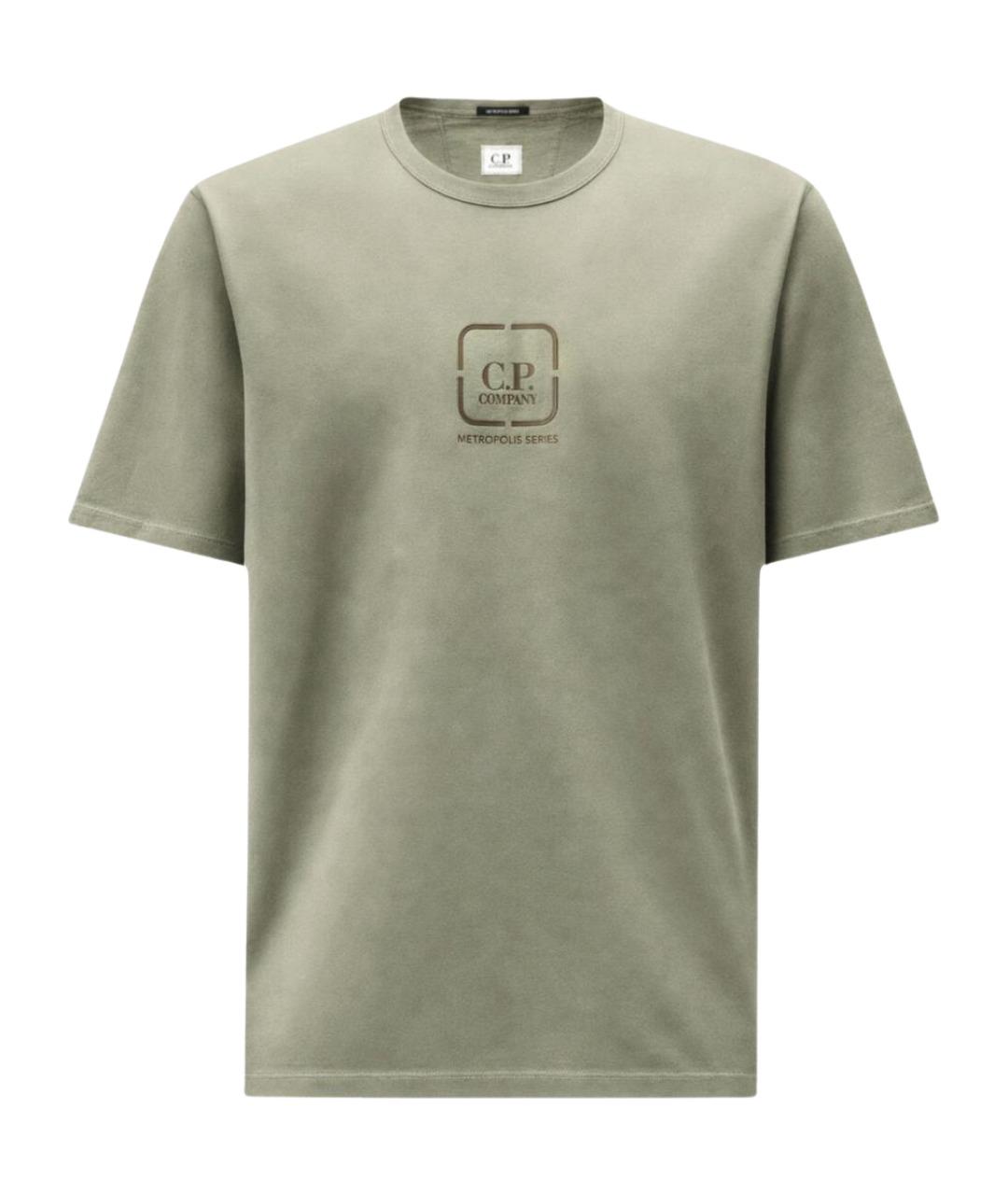 CP COMPANY Зеленая хлопковая футболка, фото 1