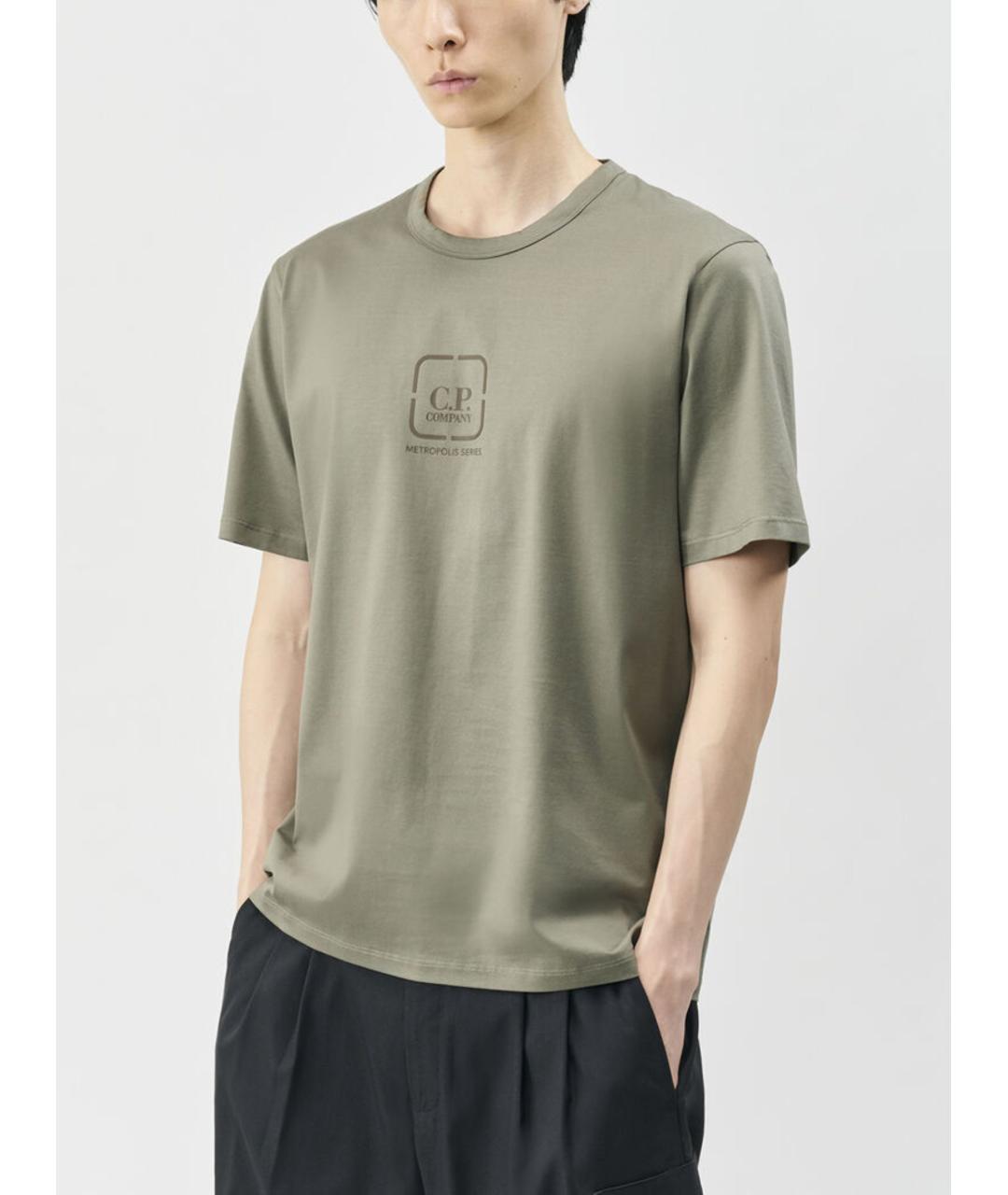 CP COMPANY Зеленая хлопковая футболка, фото 2
