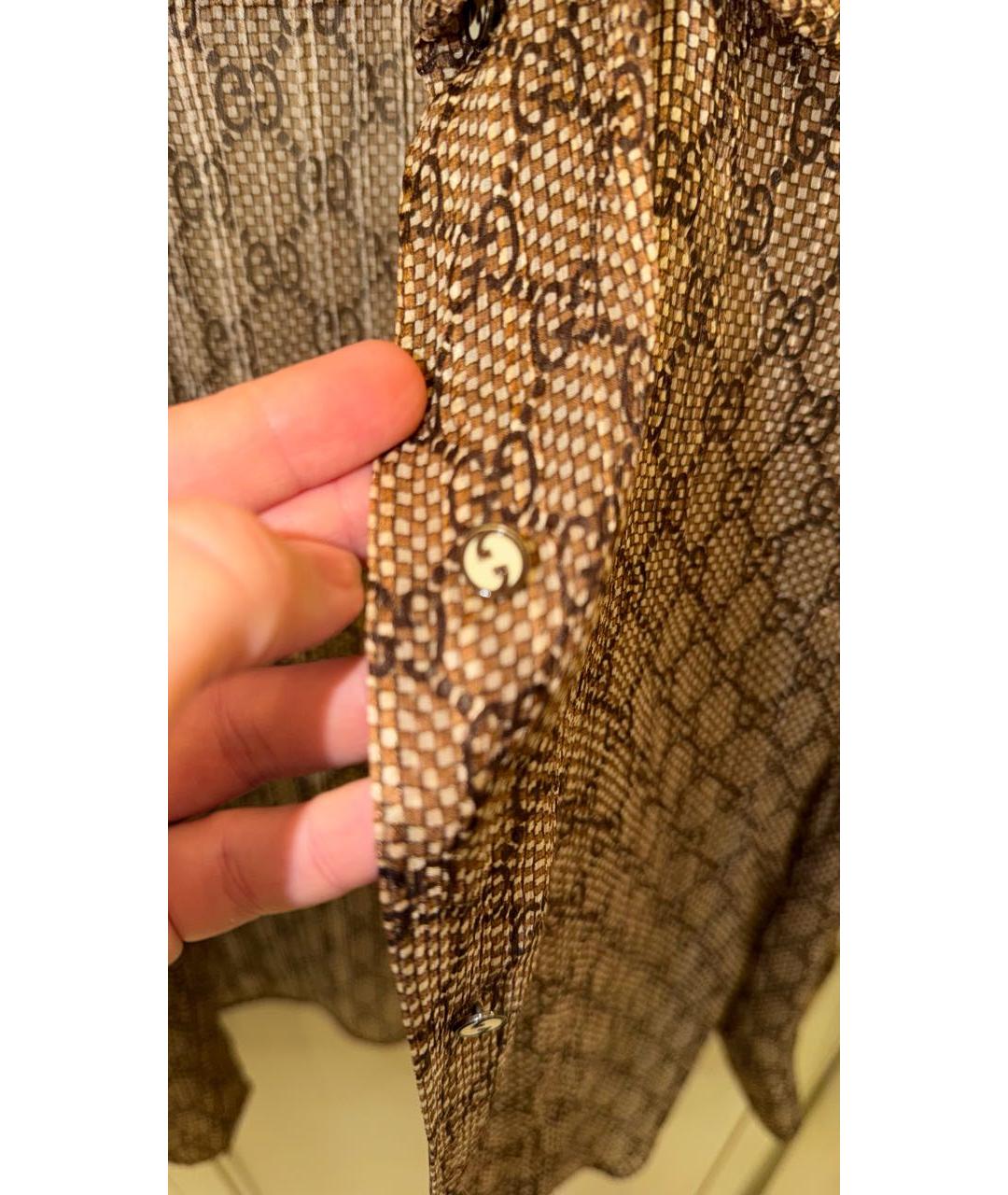 GUCCI Бежевая шелковая блузы, фото 4