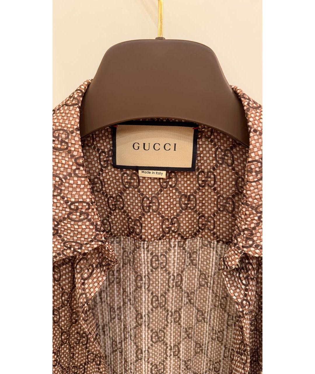 GUCCI Бежевая шелковая блузы, фото 3