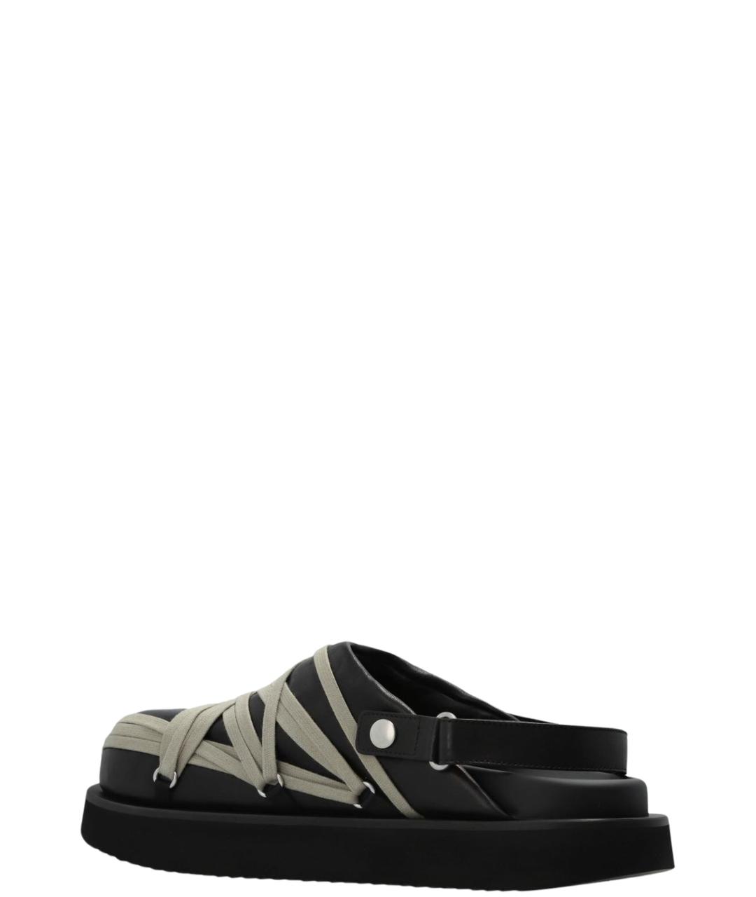 RICK OWENS Черные кожаные слипоны, фото 3