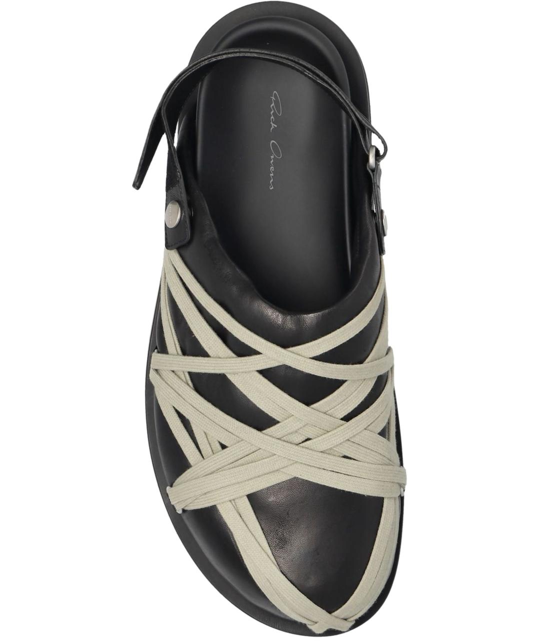 RICK OWENS Черные кожаные слипоны, фото 4