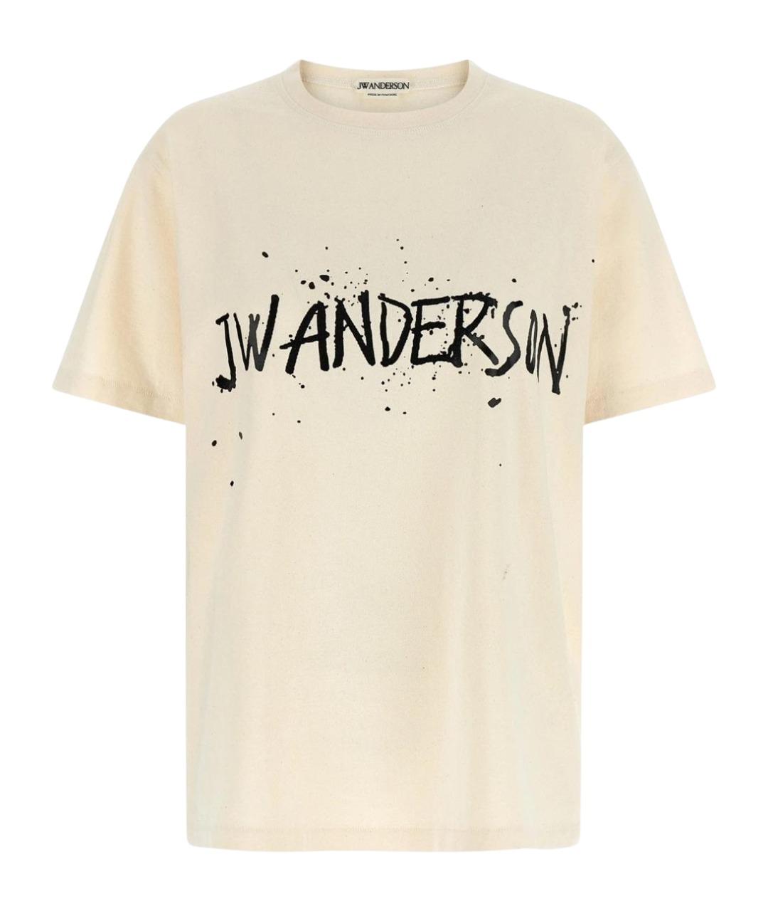 J.W.ANDERSON Бежевая хлопковая футболка, фото 1