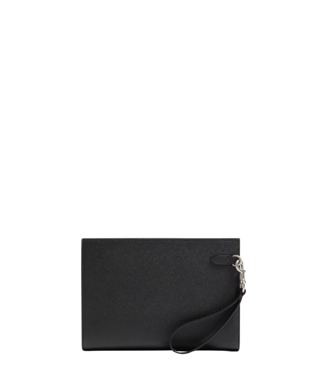 VALENTINO Черная кожаная барсетка, фото 4