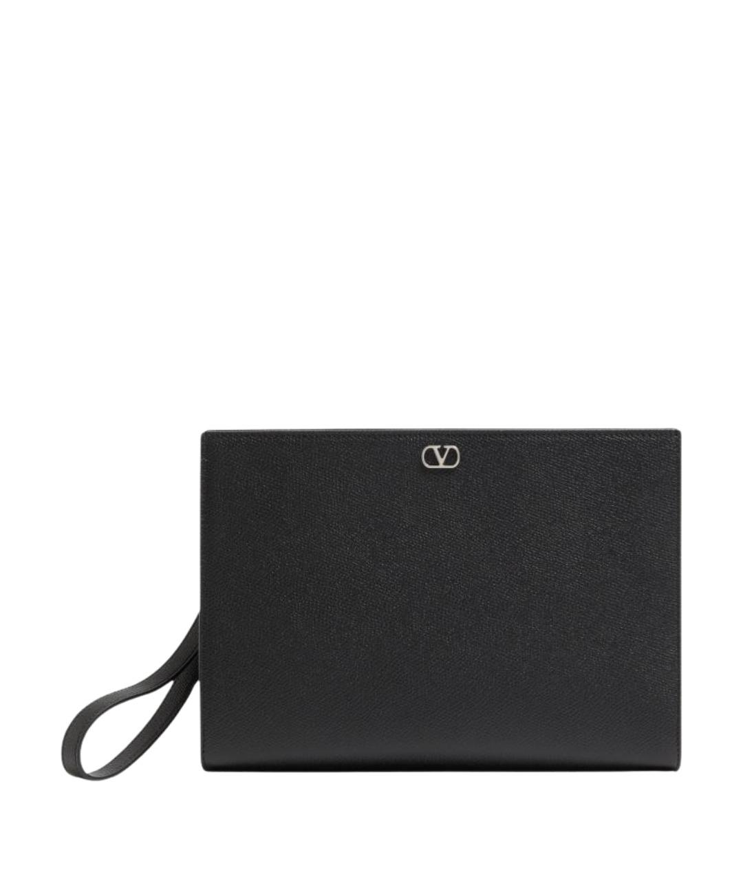 VALENTINO Черная кожаная барсетка, фото 1