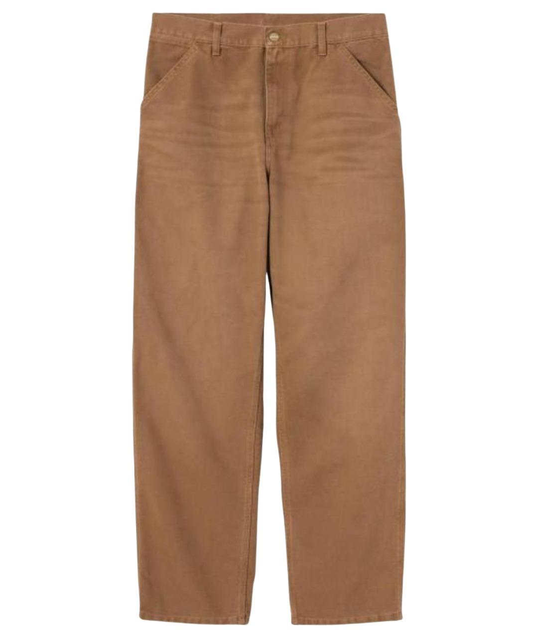 CARHARTT WIP Коричневые хлопковые повседневные брюки, фото 1