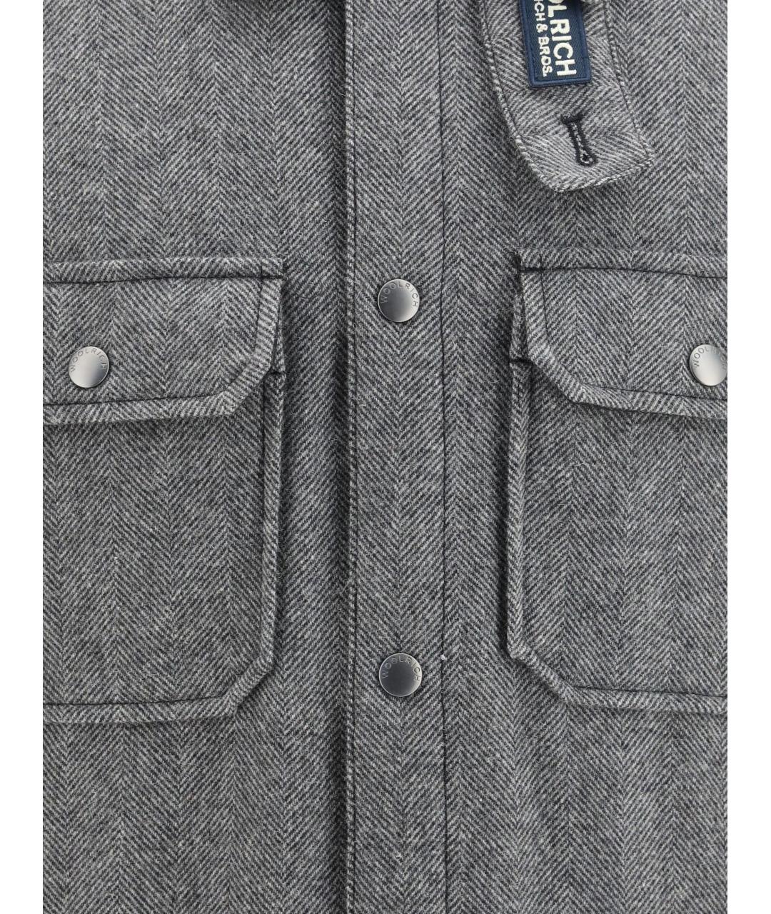 WOOLRICH Серое хлопковое пальто, фото 3