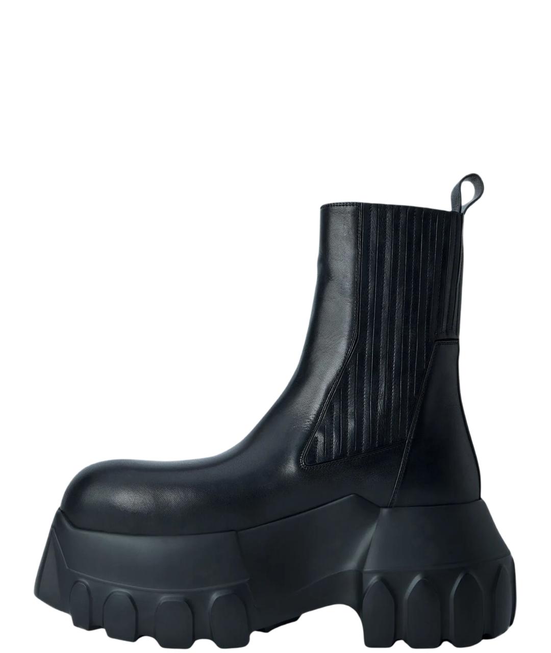 RICK OWENS Черные кожаные высокие ботинки, фото 2