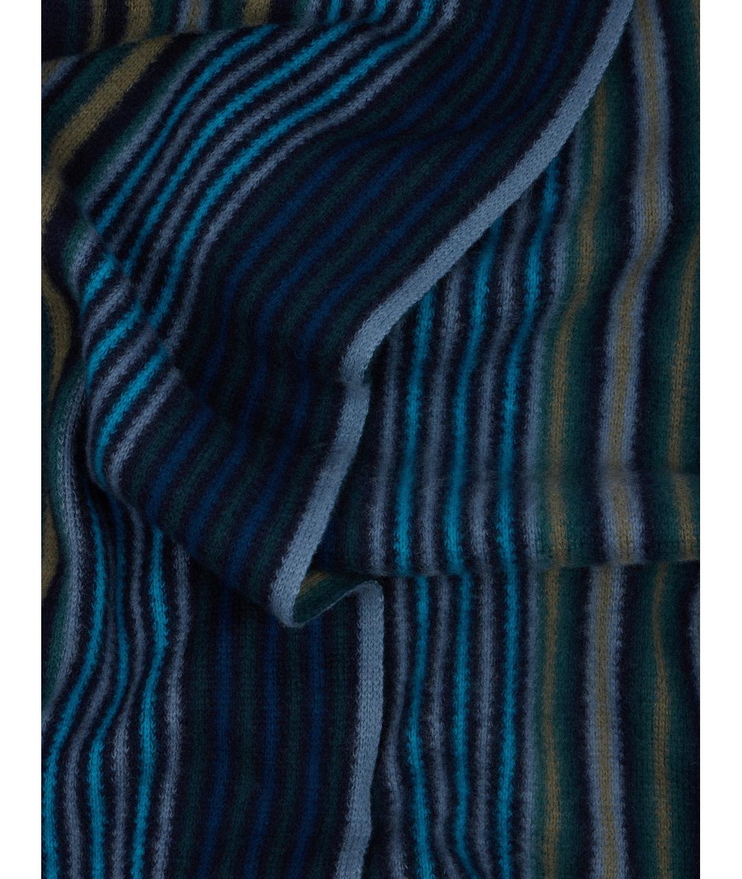 PAUL SMITH Синий шерстяной шарф, фото 3