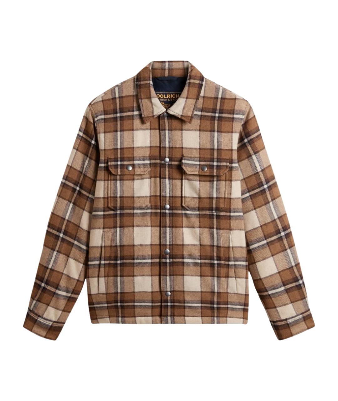WOOLRICH Коричневая шерстяная куртка, фото 1