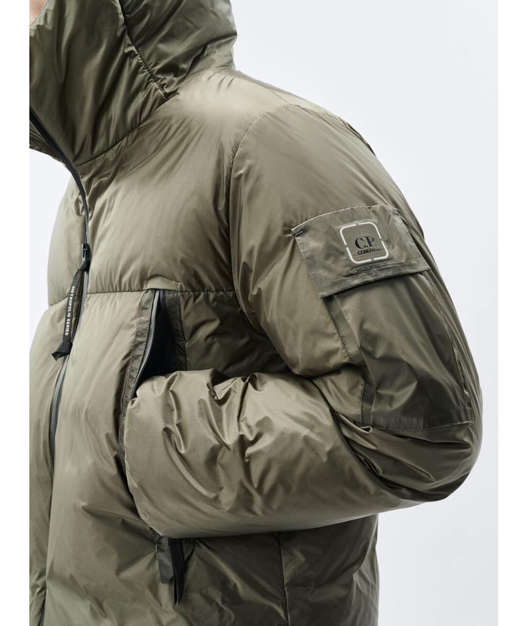 CP COMPANY Зеленый полиамидовый пуховик, фото 4