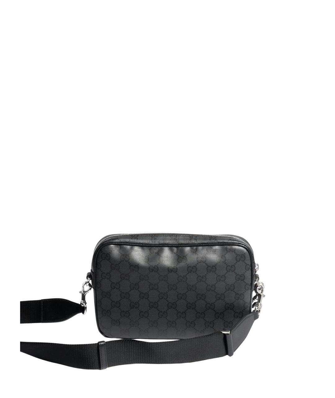 GUCCI Черная сумка на плечо из канвы, фото 3