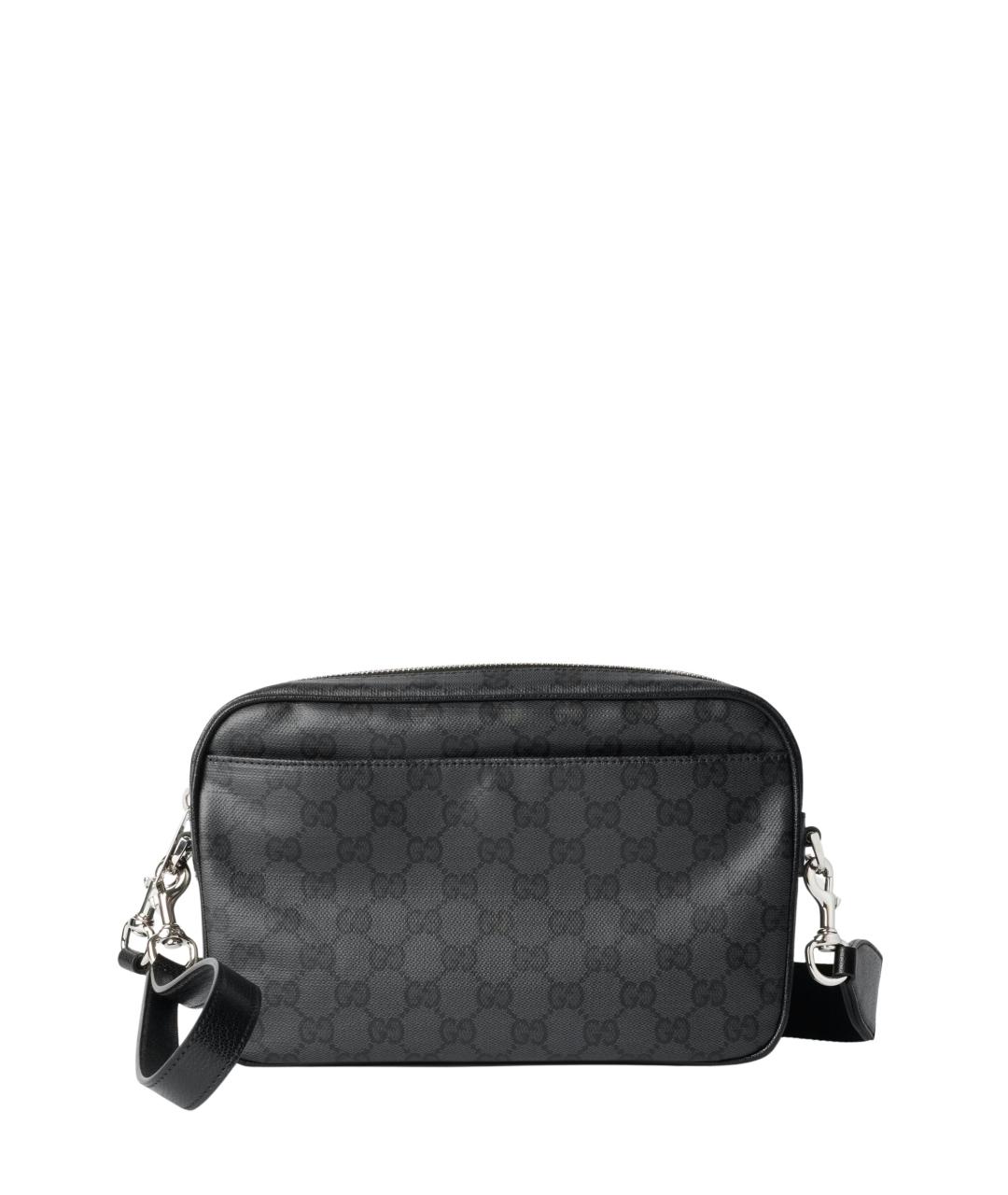 GUCCI Черная сумка на плечо из канвы, фото 5
