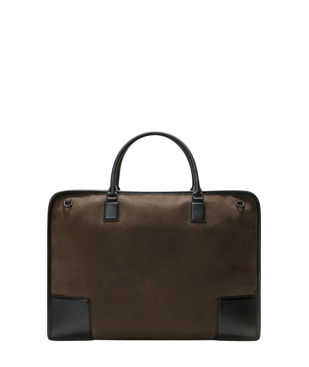 LOEWE Хаки кожаная сумка тоут, фото 2