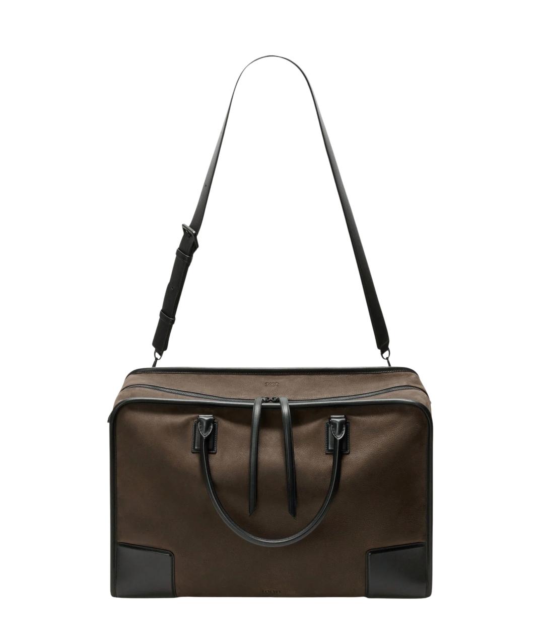LOEWE Хаки кожаная сумка тоут, фото 3