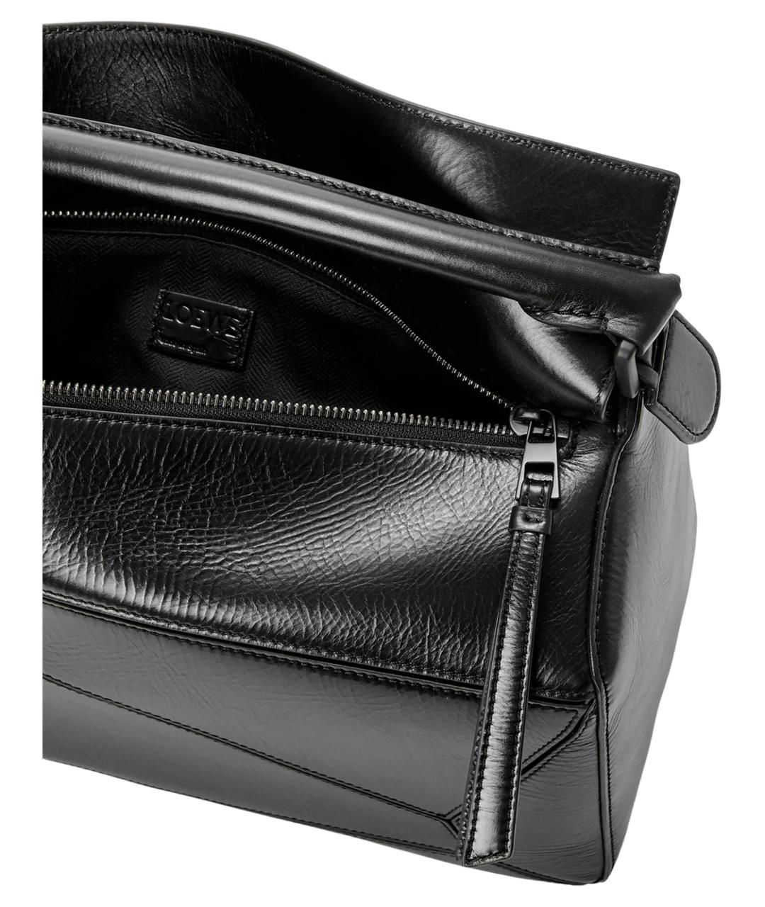 LOEWE Черная кожаная сумка на плечо, фото 4