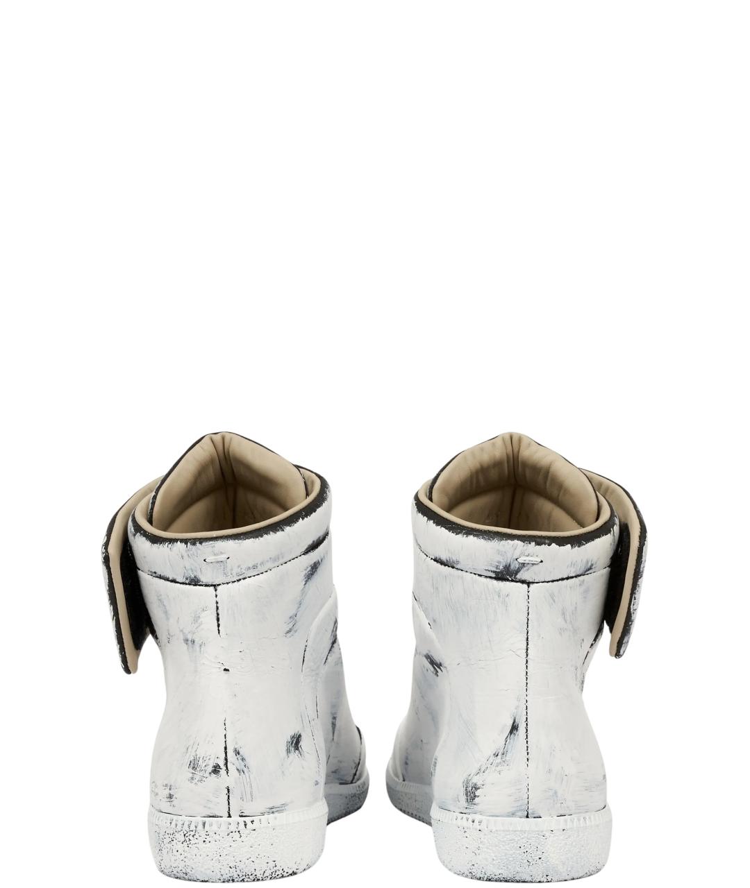 MAISON MARGIELA Белые кожаные высокие кроссовки / кеды, фото 3