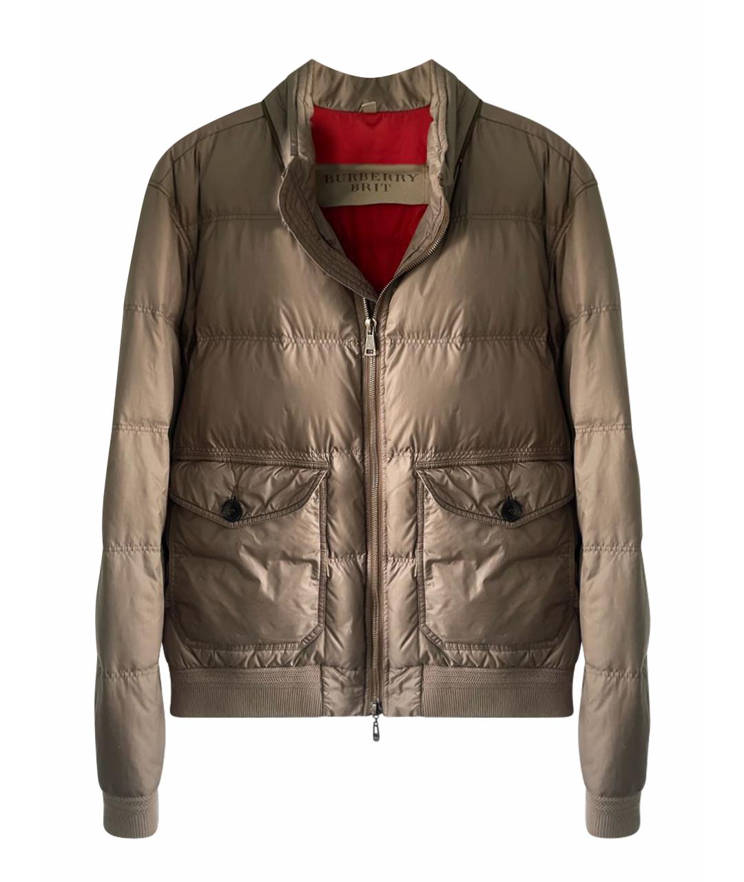 BURBERRY Бежевый нейлоновый пуховик, фото 1