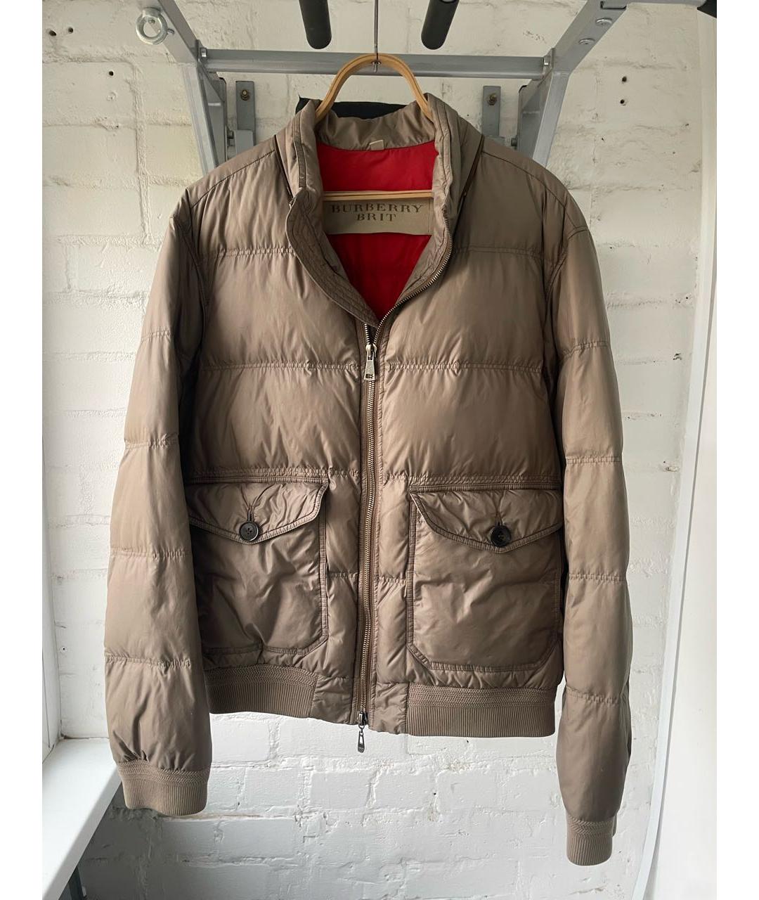 BURBERRY Бежевый нейлоновый пуховик, фото 7