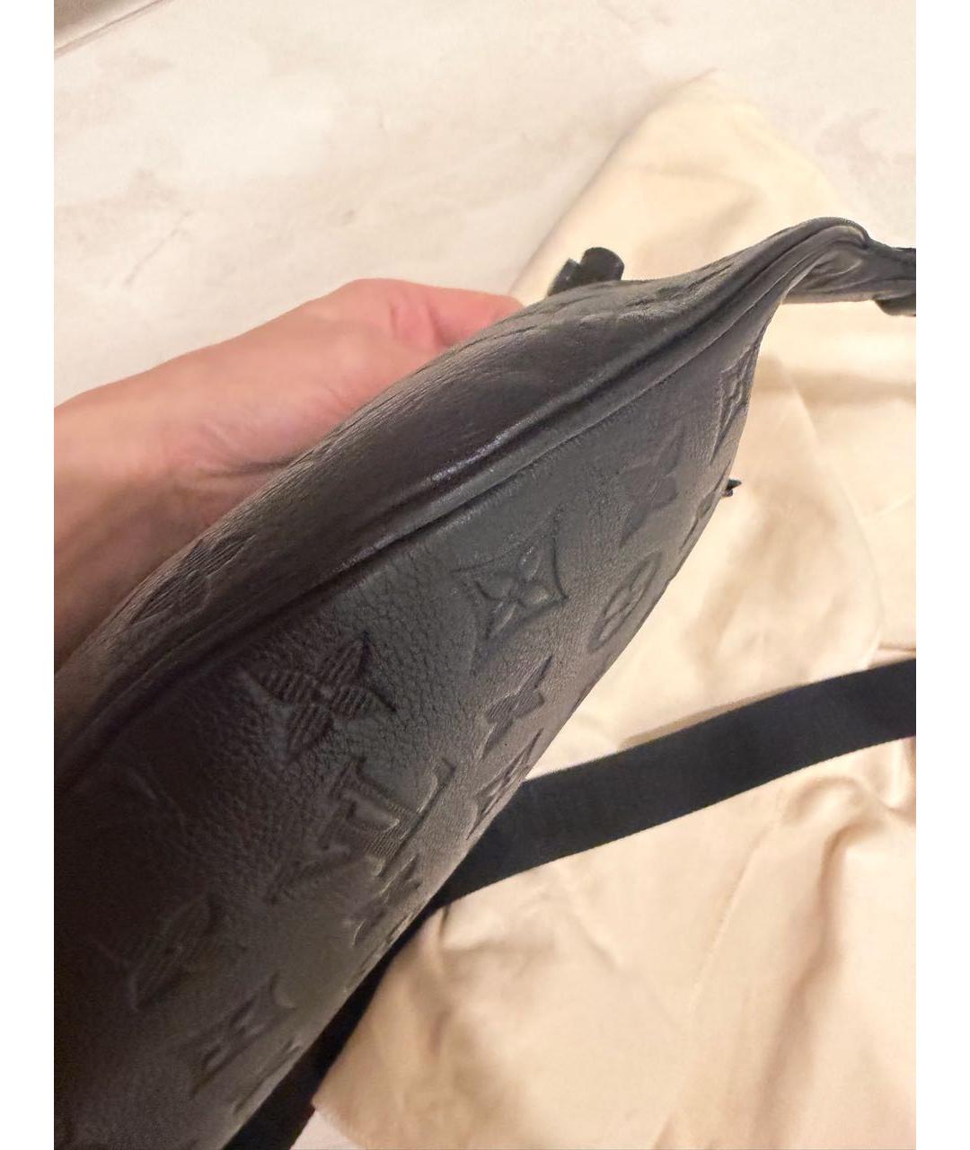 LOUIS VUITTON Черная кожаная поясная сумка, фото 7