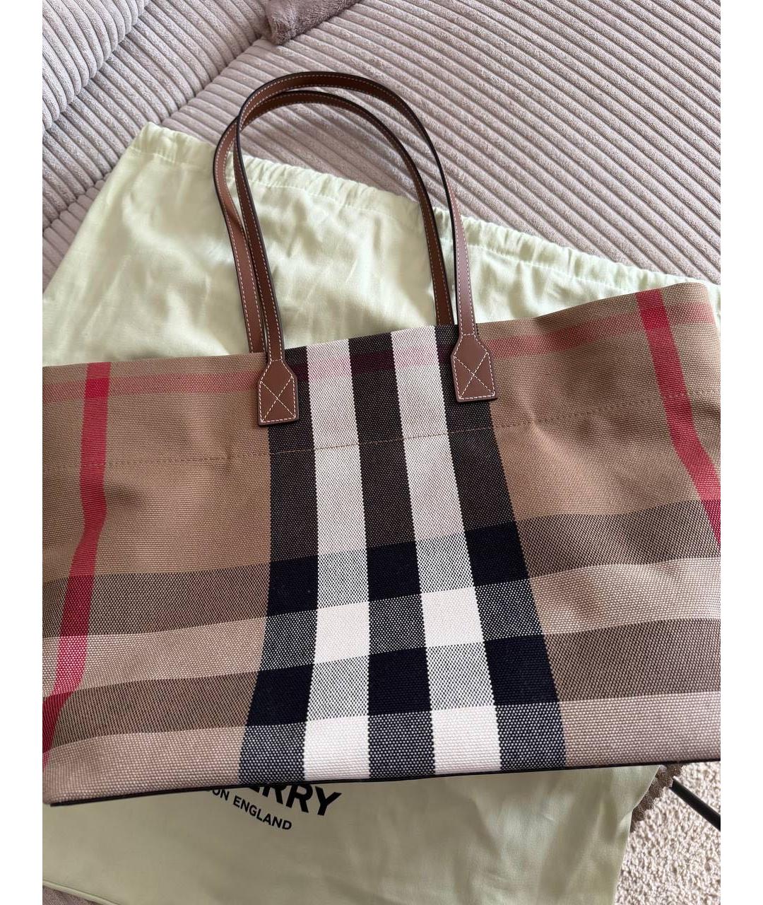 BURBERRY Коричневая сумка тоут, фото 2