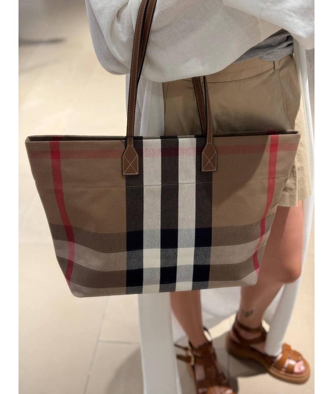 BURBERRY Коричневая сумка тоут, фото 4