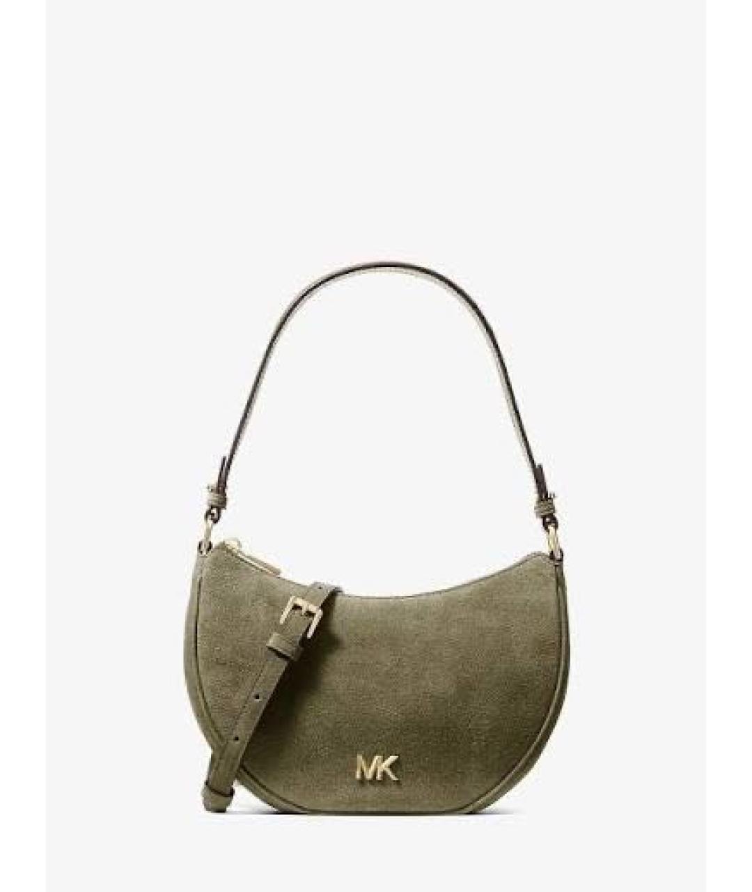 MICHAEL KORS Хаки замшевая сумка через плечо, фото 8