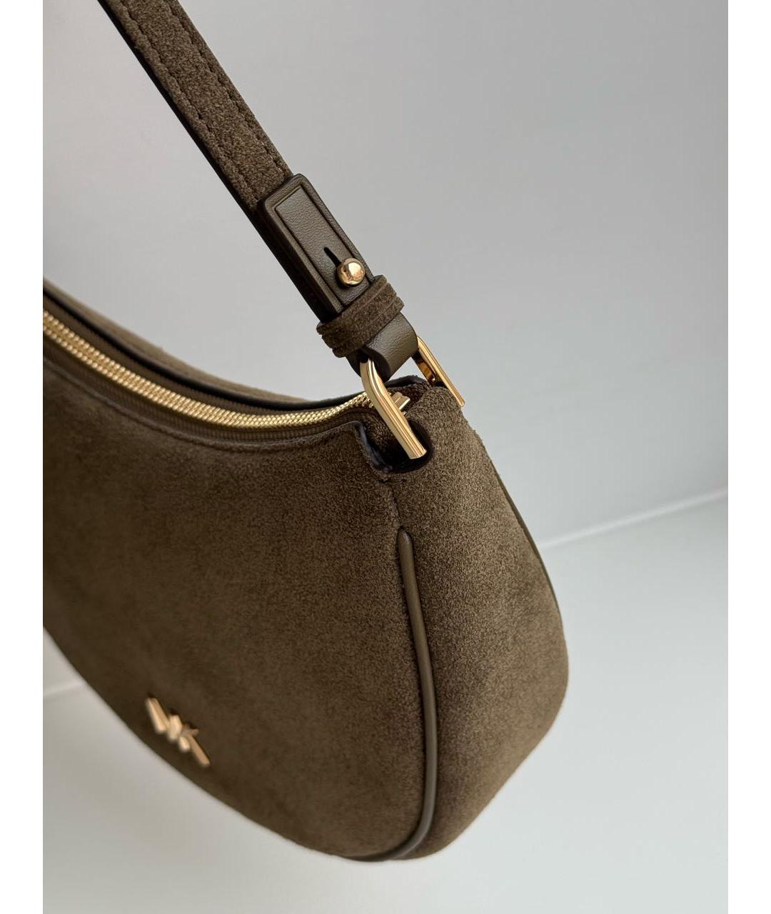 MICHAEL KORS Хаки замшевая сумка через плечо, фото 6