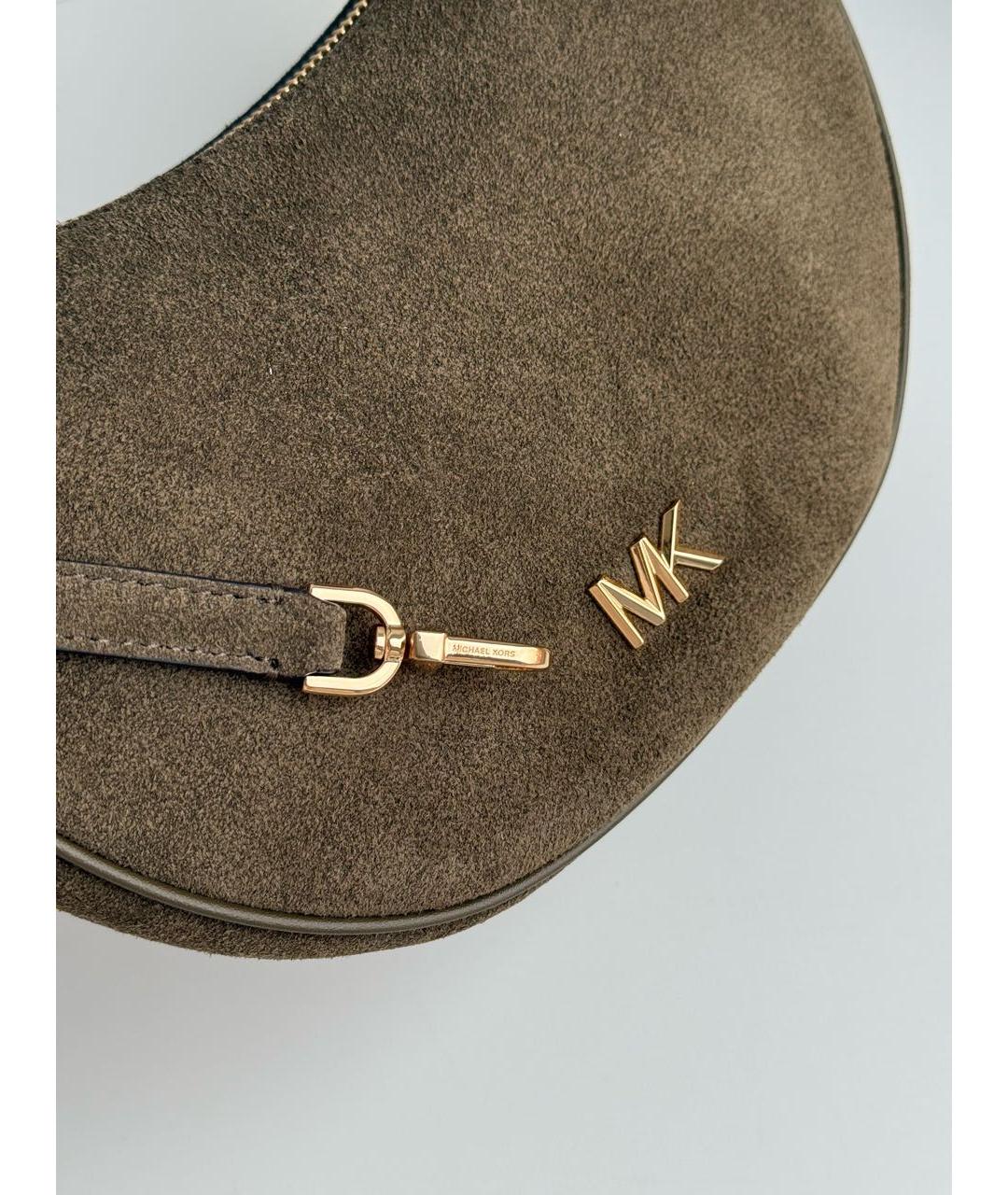 MICHAEL KORS Хаки замшевая сумка через плечо, фото 5