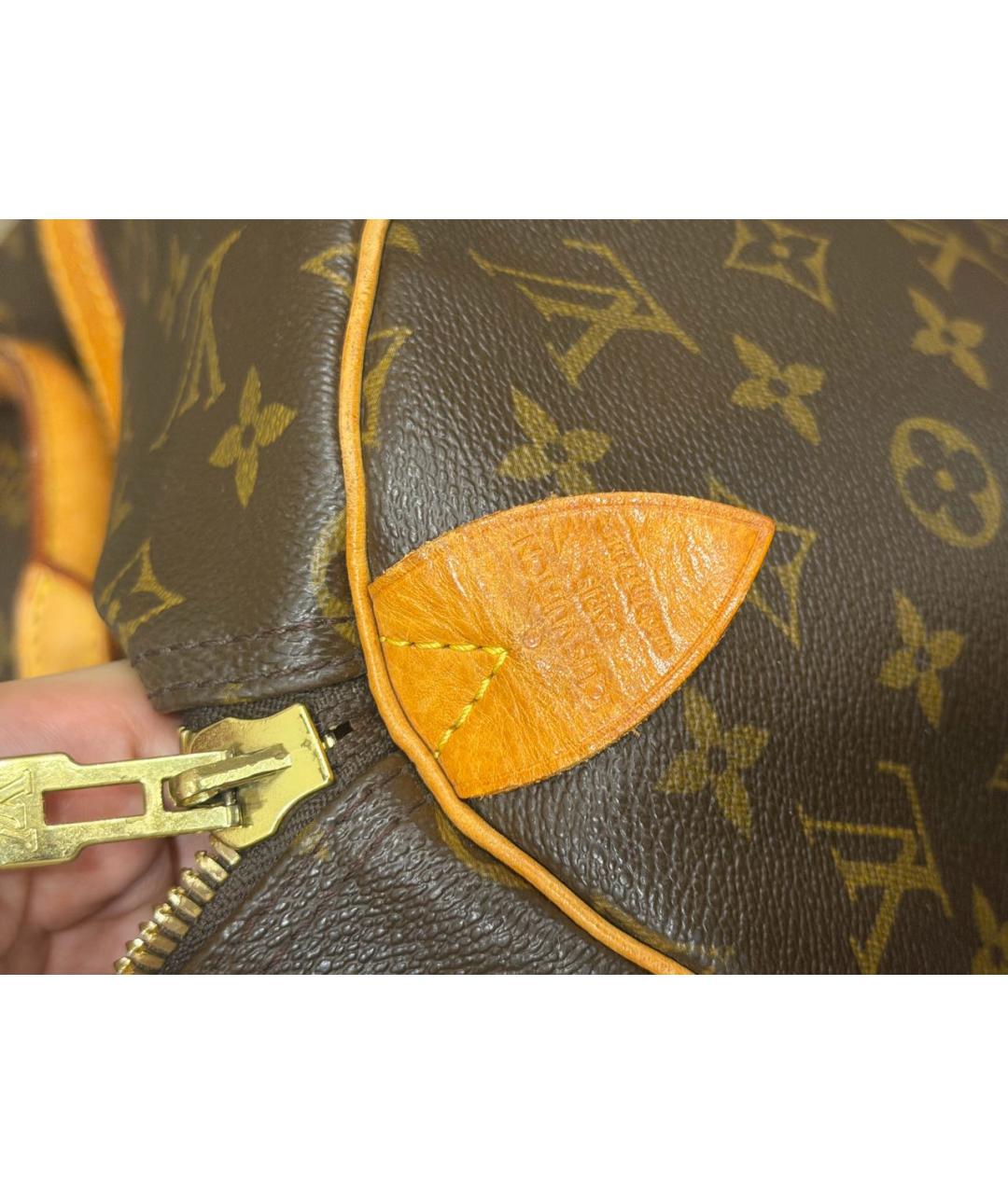 LOUIS VUITTON Коричневая кожаная дорожная/спортивная сумка, фото 6