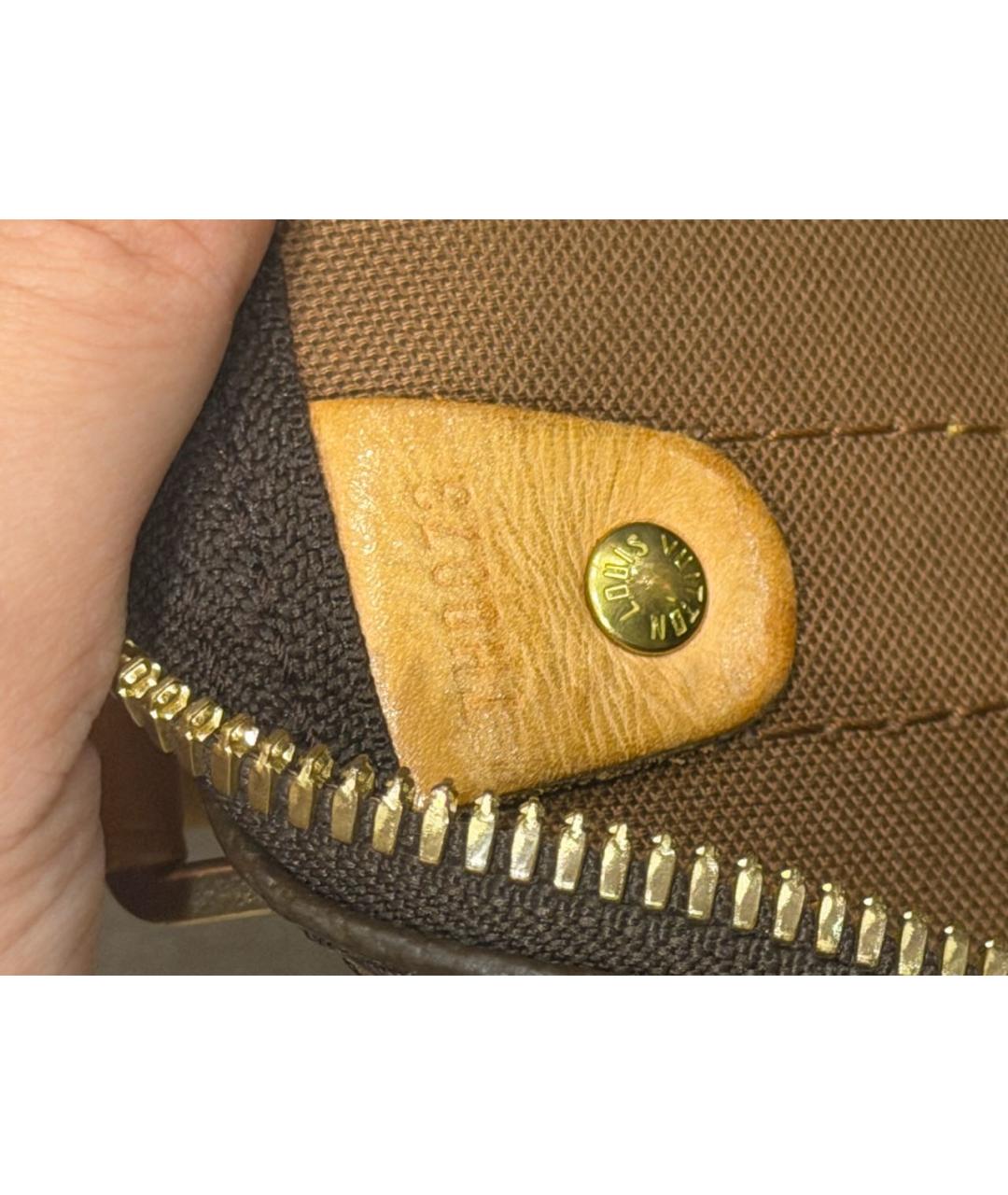 LOUIS VUITTON Коричневая кожаная дорожная/спортивная сумка, фото 5