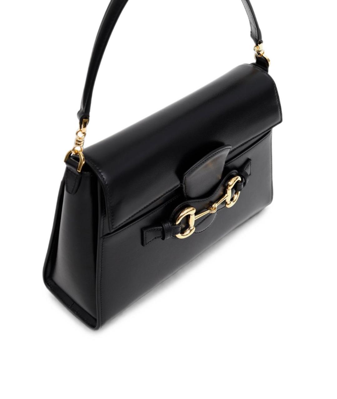 GUCCI Черная кожаная сумка с короткими ручками, фото 2
