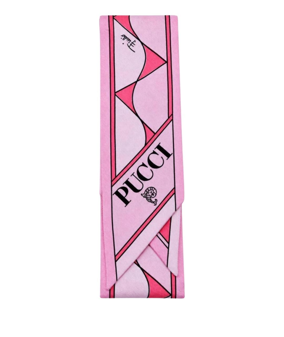 EMILIO PUCCI Розовый шелковый шарф, фото 1