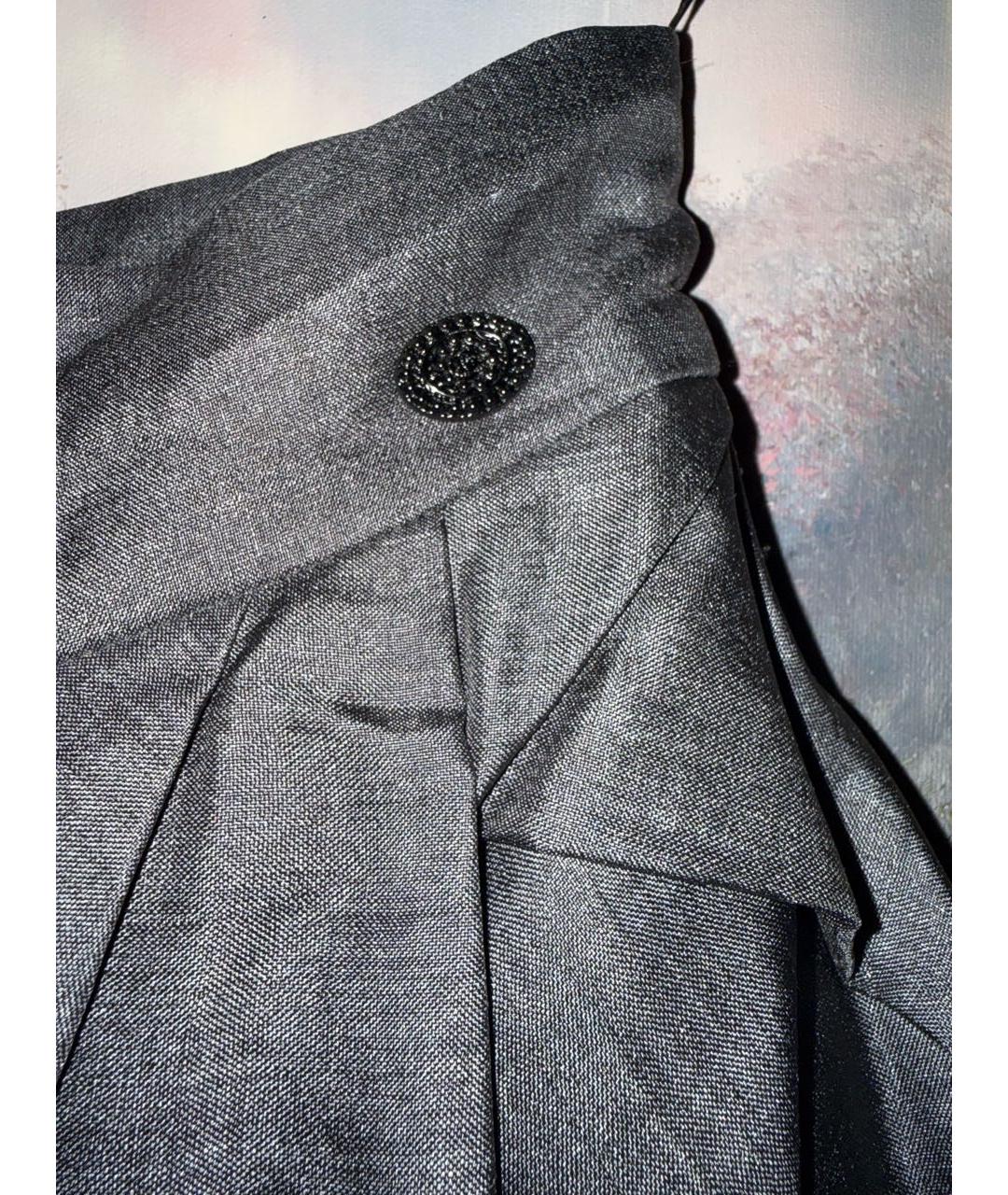 CHANEL Серая шелковая юбка миди, фото 4